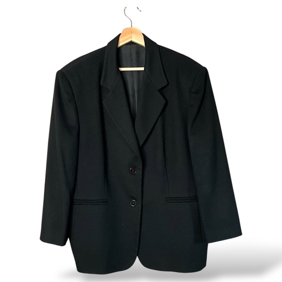 FODERA MISTO Black 100% Virgin Wool Blazer Fully Lined MADE IN ITALY US Sz XL - Picture 3 of 9